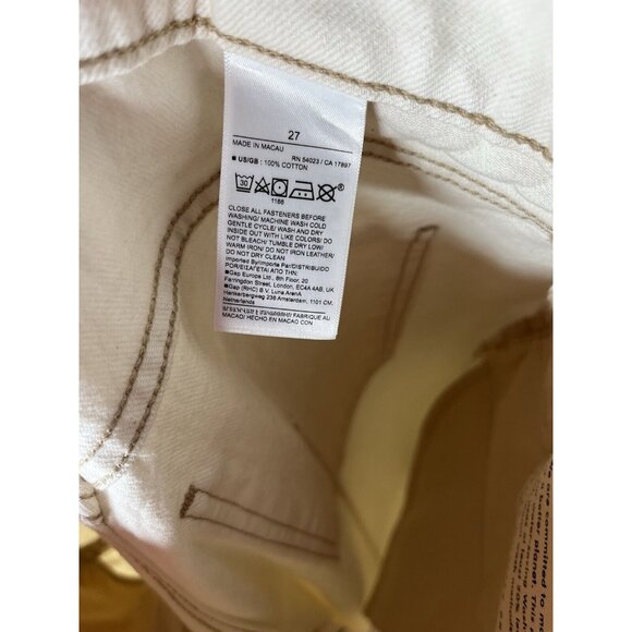 BANANA REPUBLIC Women's Ivory Button Fly Wide Leg Jeans Size 27 - Picture 6 of 7